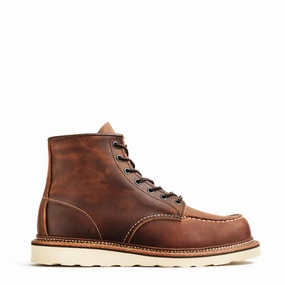 Fashionable Choice Weekend Wear Red Wing Classic 6 Inch Moc Toe Boots Copper Rough and Tough
