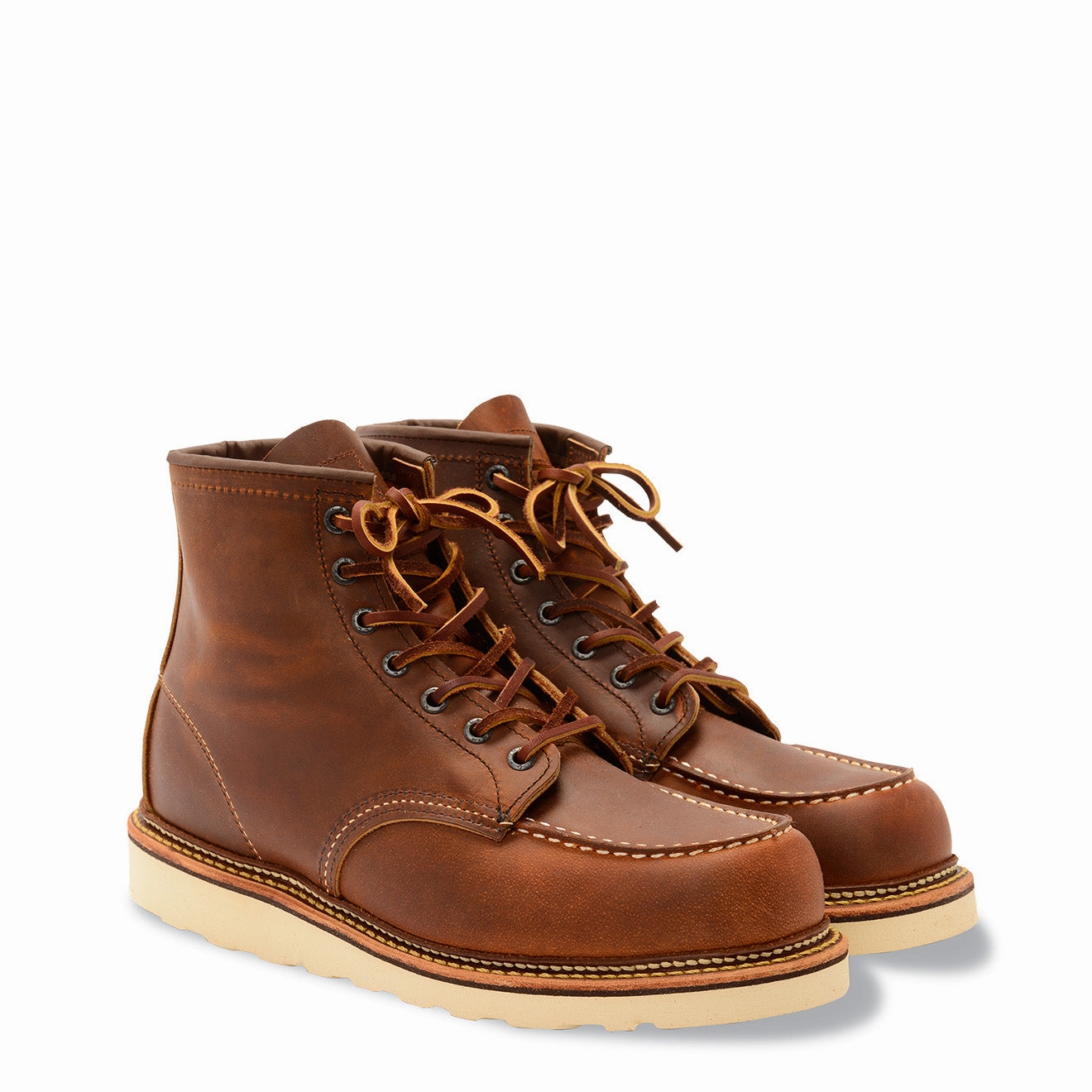 Red Wing Classic 6 Inch Moc Toe Boots Copper Rough and Tough Abrasion-resistant