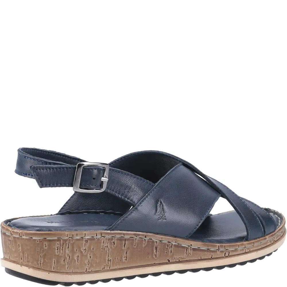 Embroidered Hush Puppies Elena Cross Over Wedge Sandal