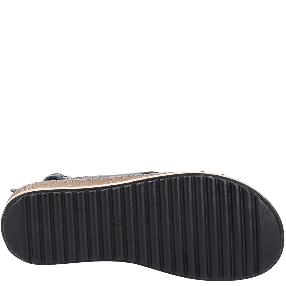 Hush Puppies Elena Cross Over Wedge Sandal Flat Sole