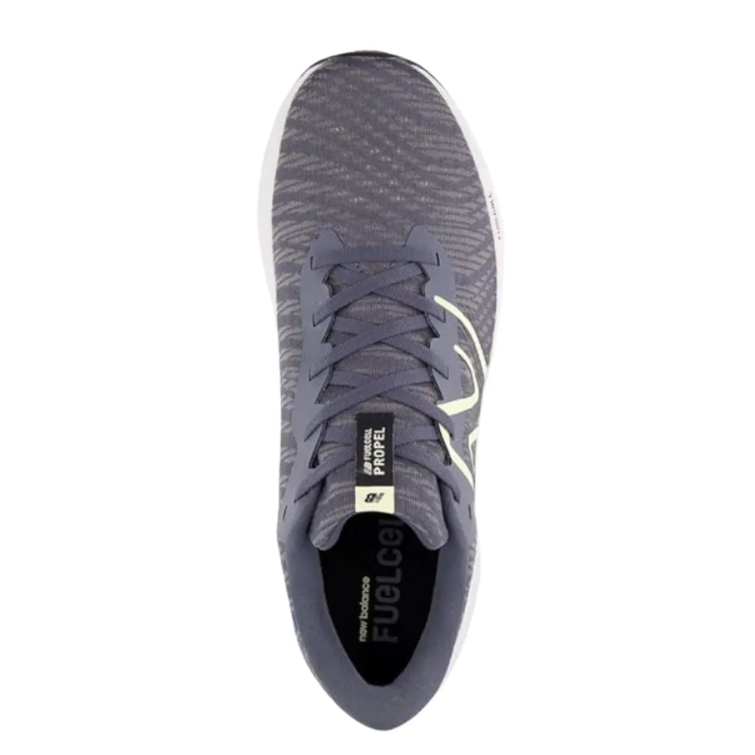 Men's FuelCell Propel v5 - Graphite with Limelight (D Width) White New Balance With Black N