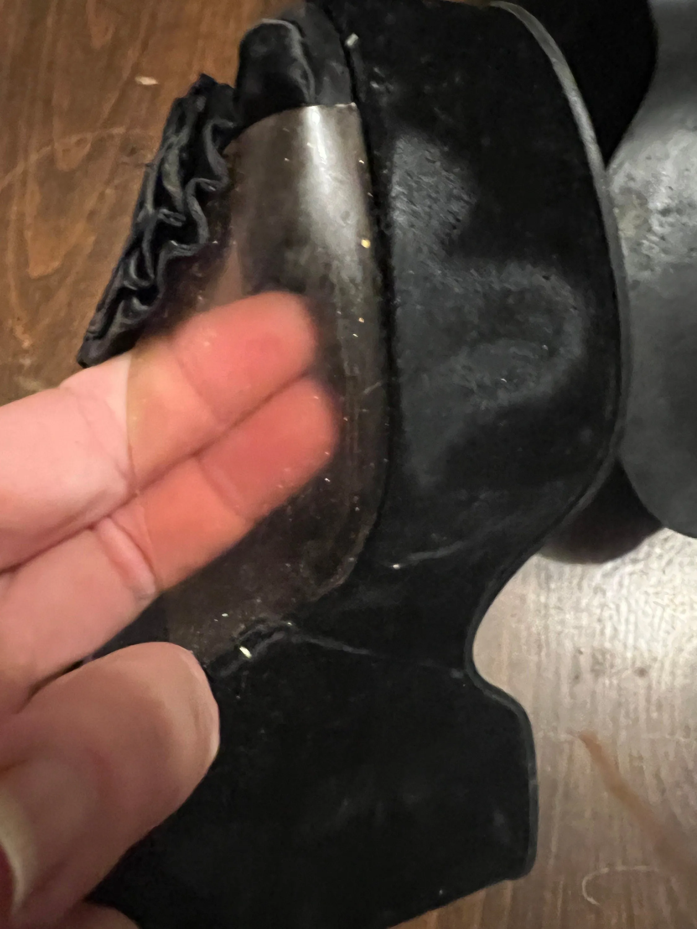 Asic Shoe Laces Vintage 70's black velvet platform shoes 7 B