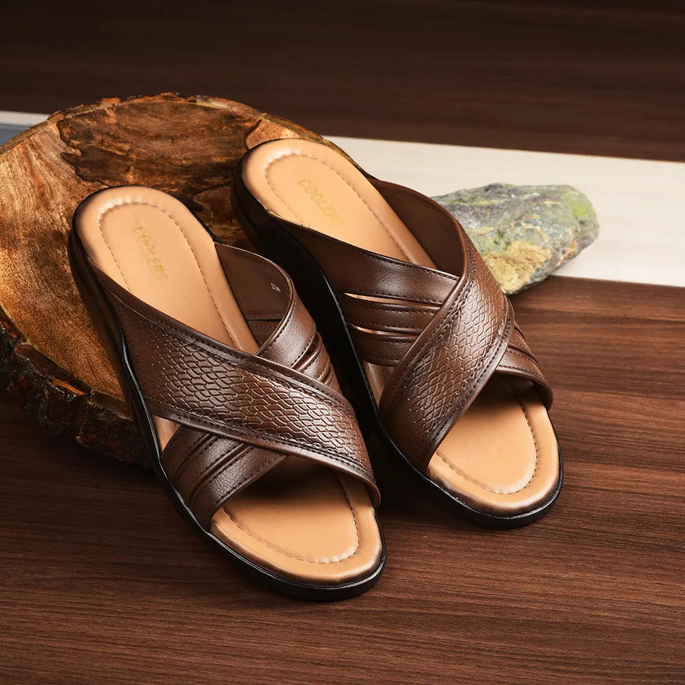 Coolers By Liberty Men DON Tan Casual Slippers Platform Slippers Fluffy