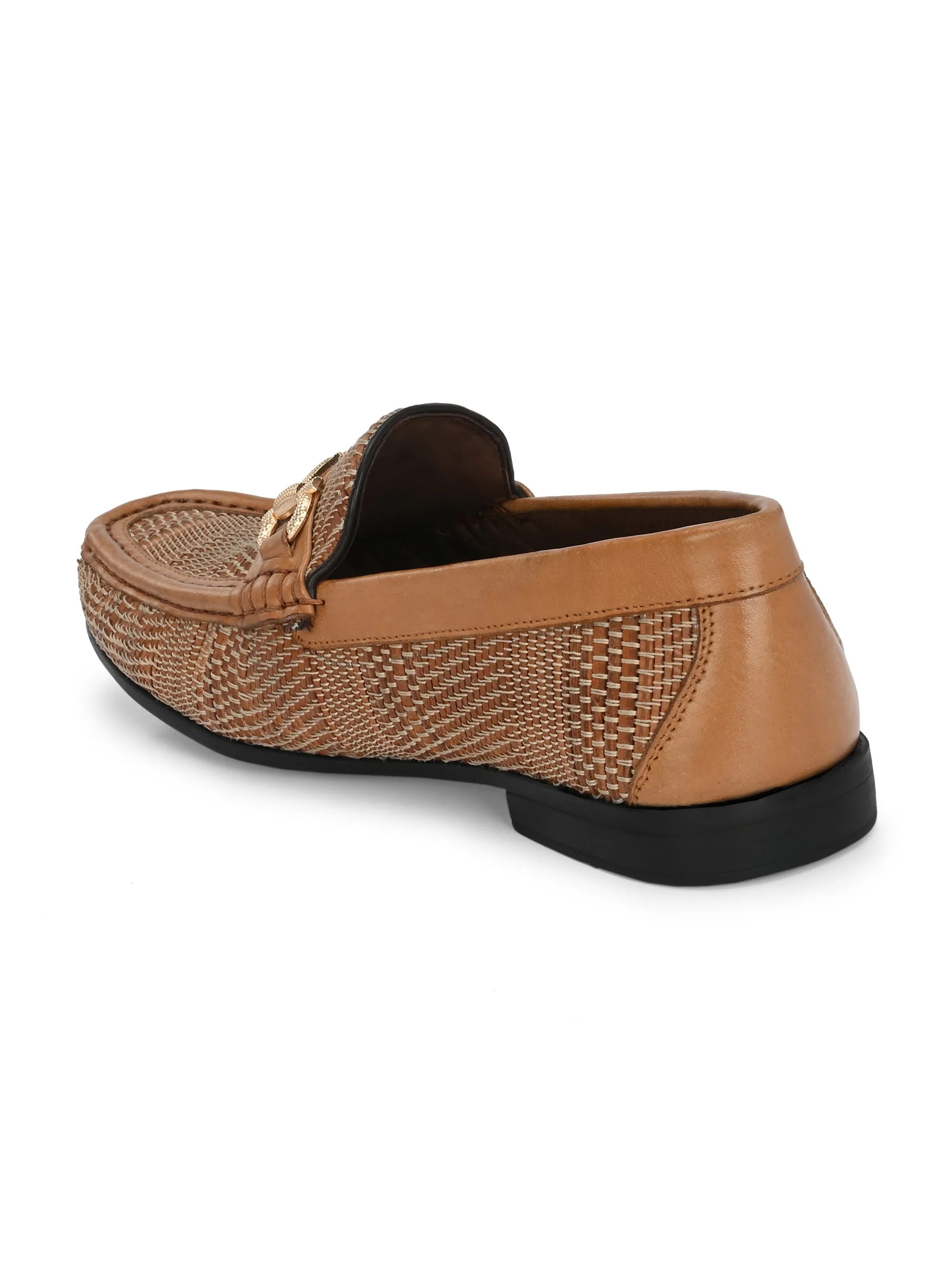 HITZ5342-Men's Tan Leather Casual Loafers Outfits With Loafers