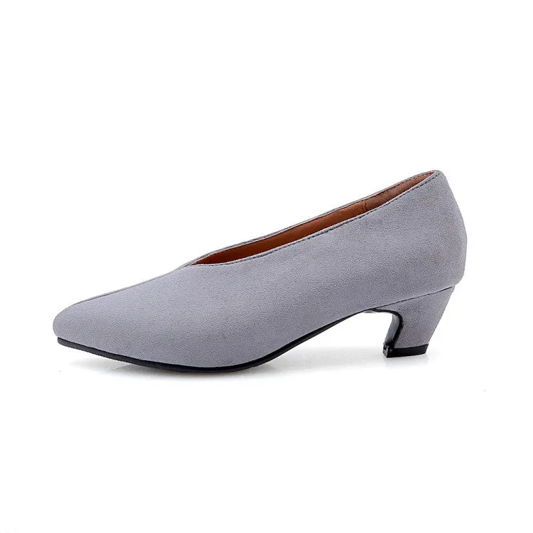 Nicholas Kirkwood High Heels Women's Pointed Toe Suede Chunky Heels Pumps