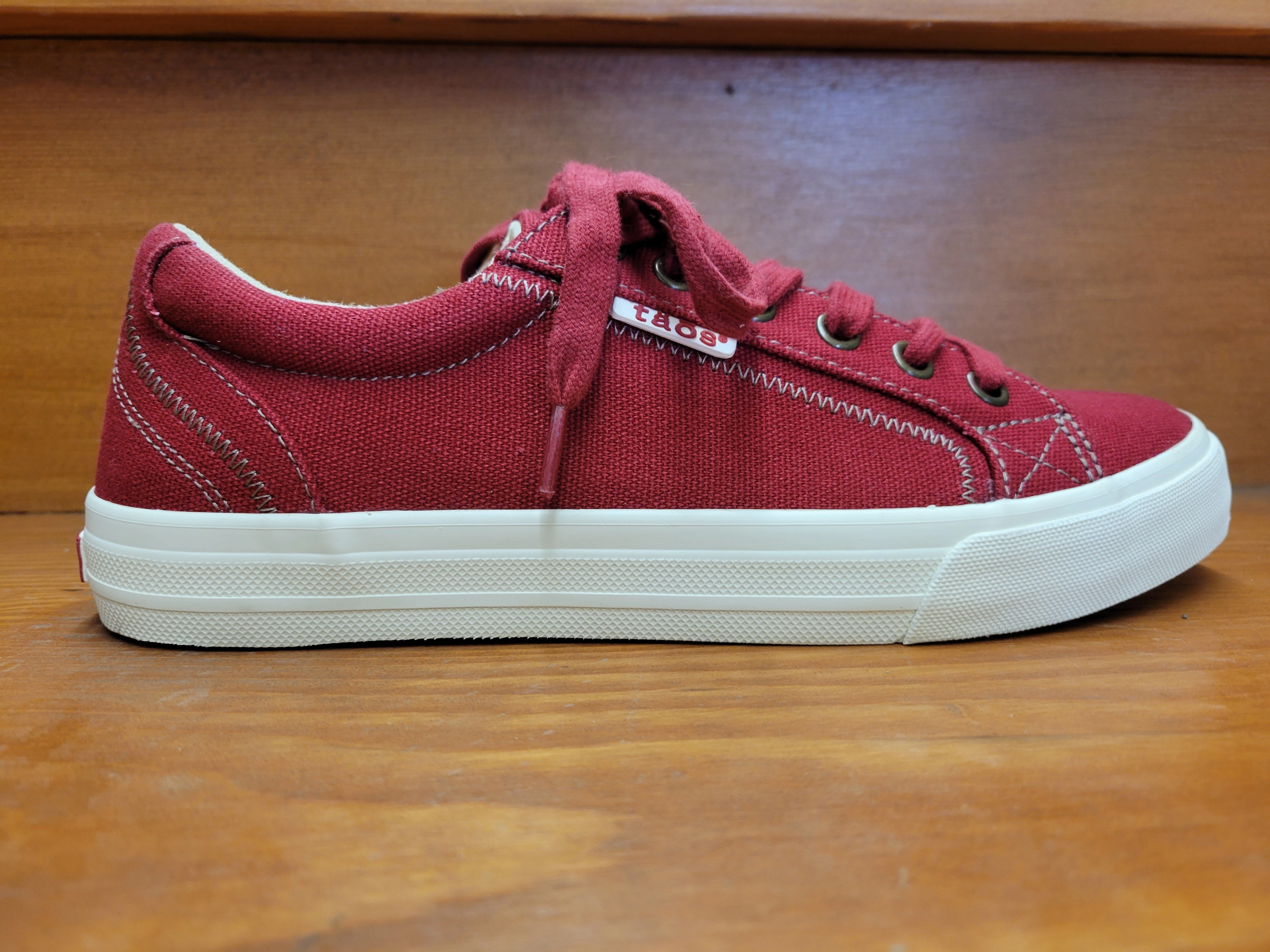 Taos Plim Soul Red canvas high arches support Comfort Grip