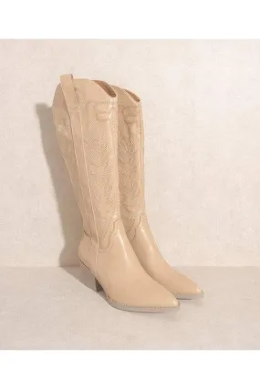SAMARA - Unique long leather boots for women Cheerleader Boots