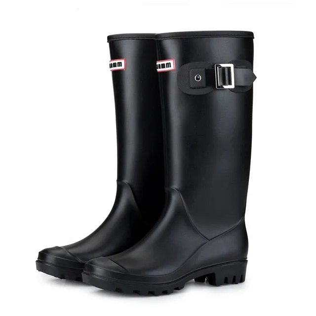 Women High Warm Lined Rain Boots Anti-slip Waterproof Insulated Pull-on J Crew Ankle Rain Boots