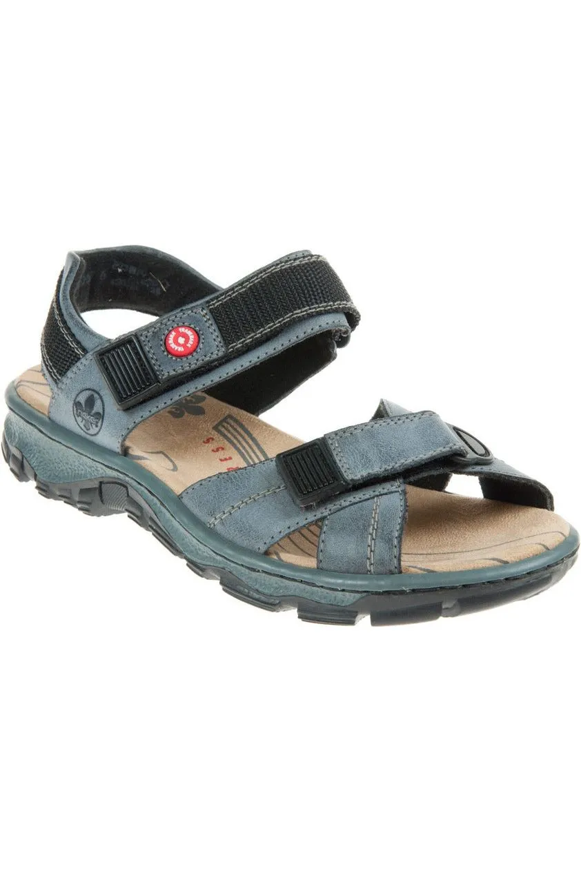 Rieker Womens Walking Sandal 68851 14 blue Comfortable Vacation Shoes