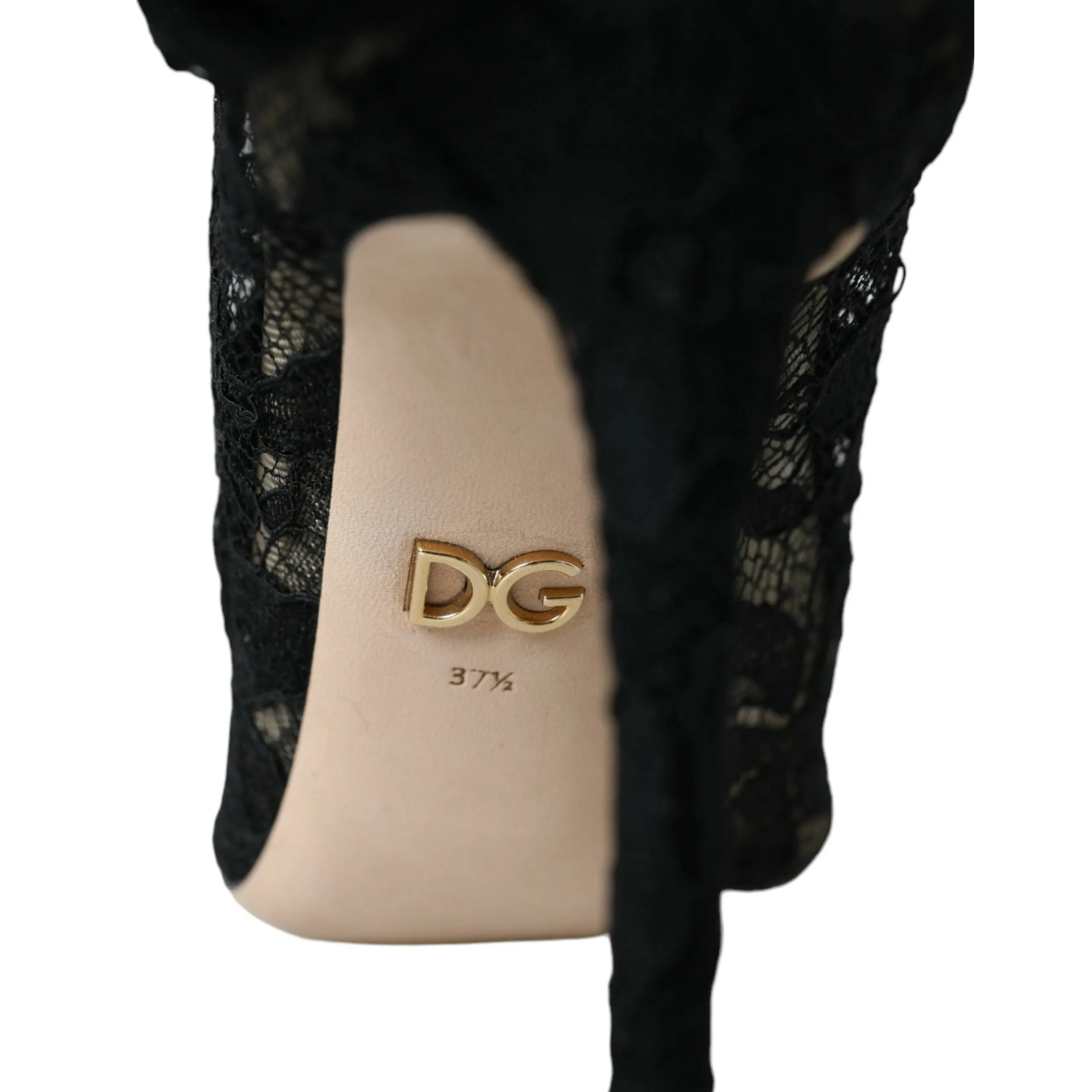 Dolce & Gabbana Black Stretch Taormina Lace Boots Shoes Adidas Ross Shoes