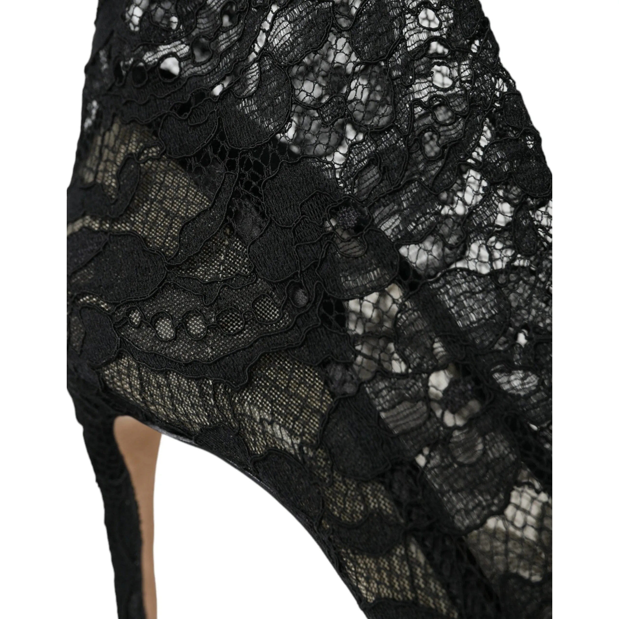 Dolce & Gabbana Black Stretch Taormina Lace Boots Shoes Adidas Superstar Basketball Shoes