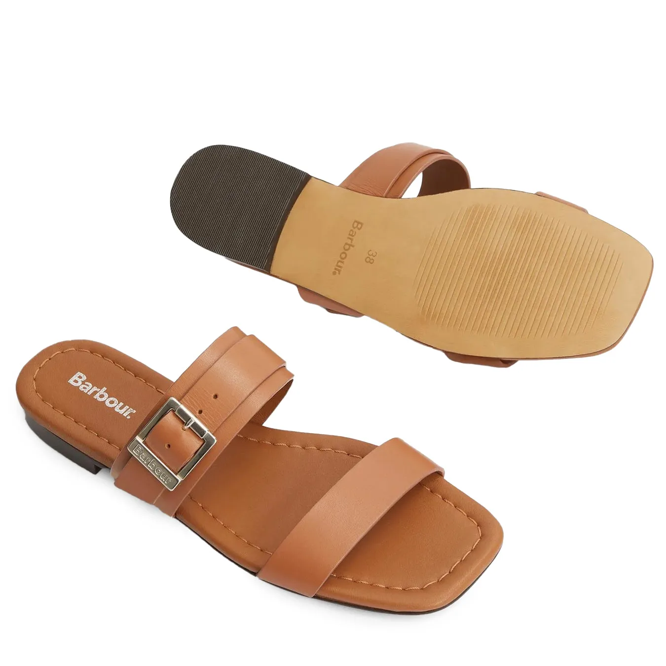 Market Walk Barbour Womens Louise Flat Sandal Tan