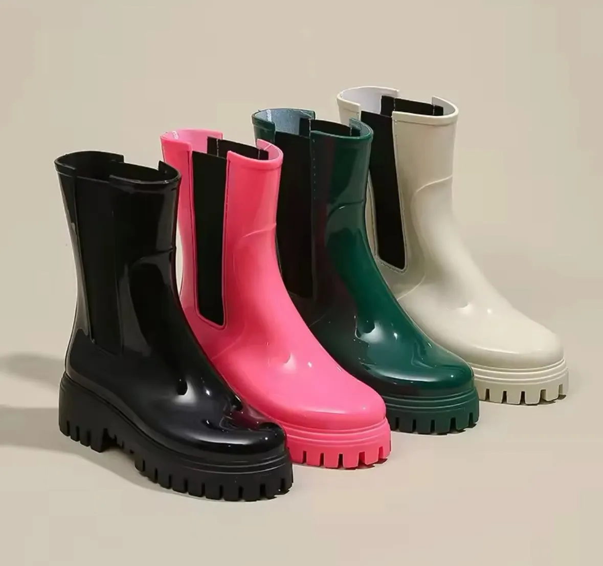 Crocs Crush Rain Boots Women Fashion Color Rain Ankle Boots