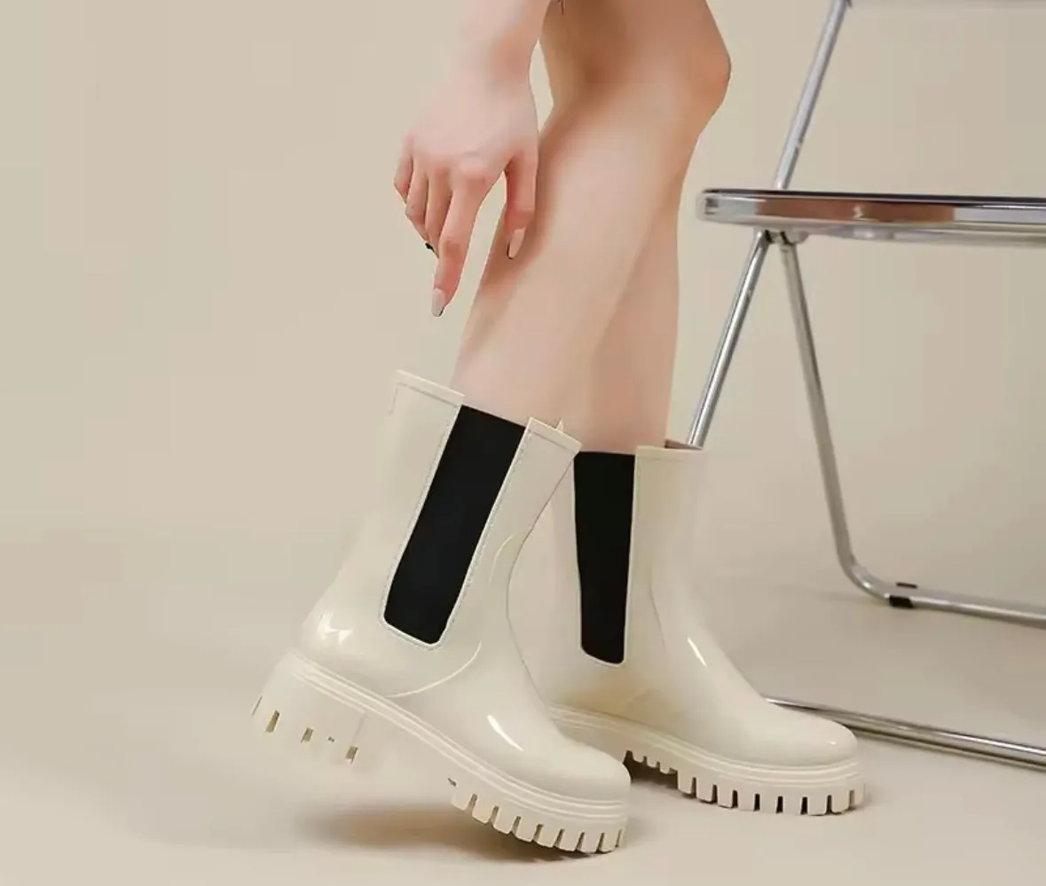 Women Fashion Color Rain Ankle Boots Columbia Rain Boots