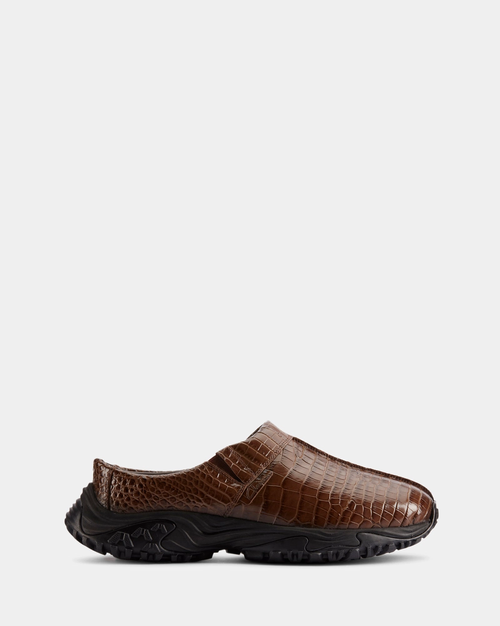 Cur Clog 1 M Brown Croc Lea Break Step Petal Jog