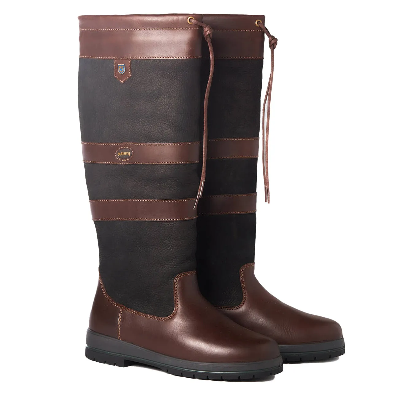 Dubarry Womens Galway Gore-Tex Extrafit Leather Boot Black / Brown Croc Look