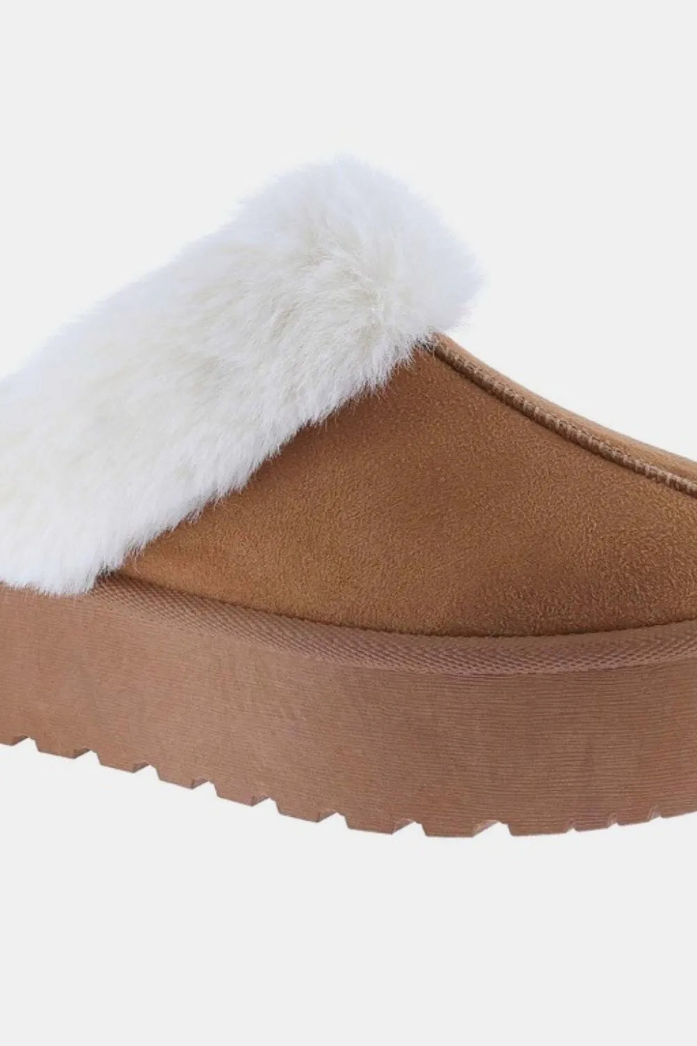 Weeboo Thick Bottom Fur Trim Snow Slippers Tempur Pedic Slippers