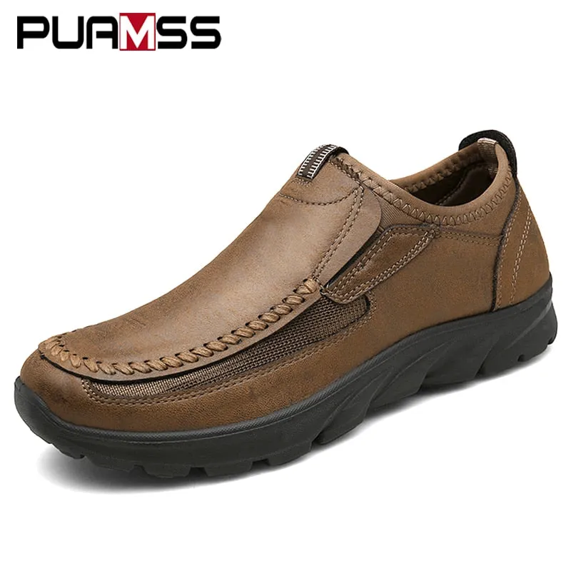 Men Casual Shoes Loafers Sneakers 2019 New Fashion Handmade Retro Leisure Loafers Shoes Zapatos Casuales Hombres Men Shoes Work Shoes Loafers