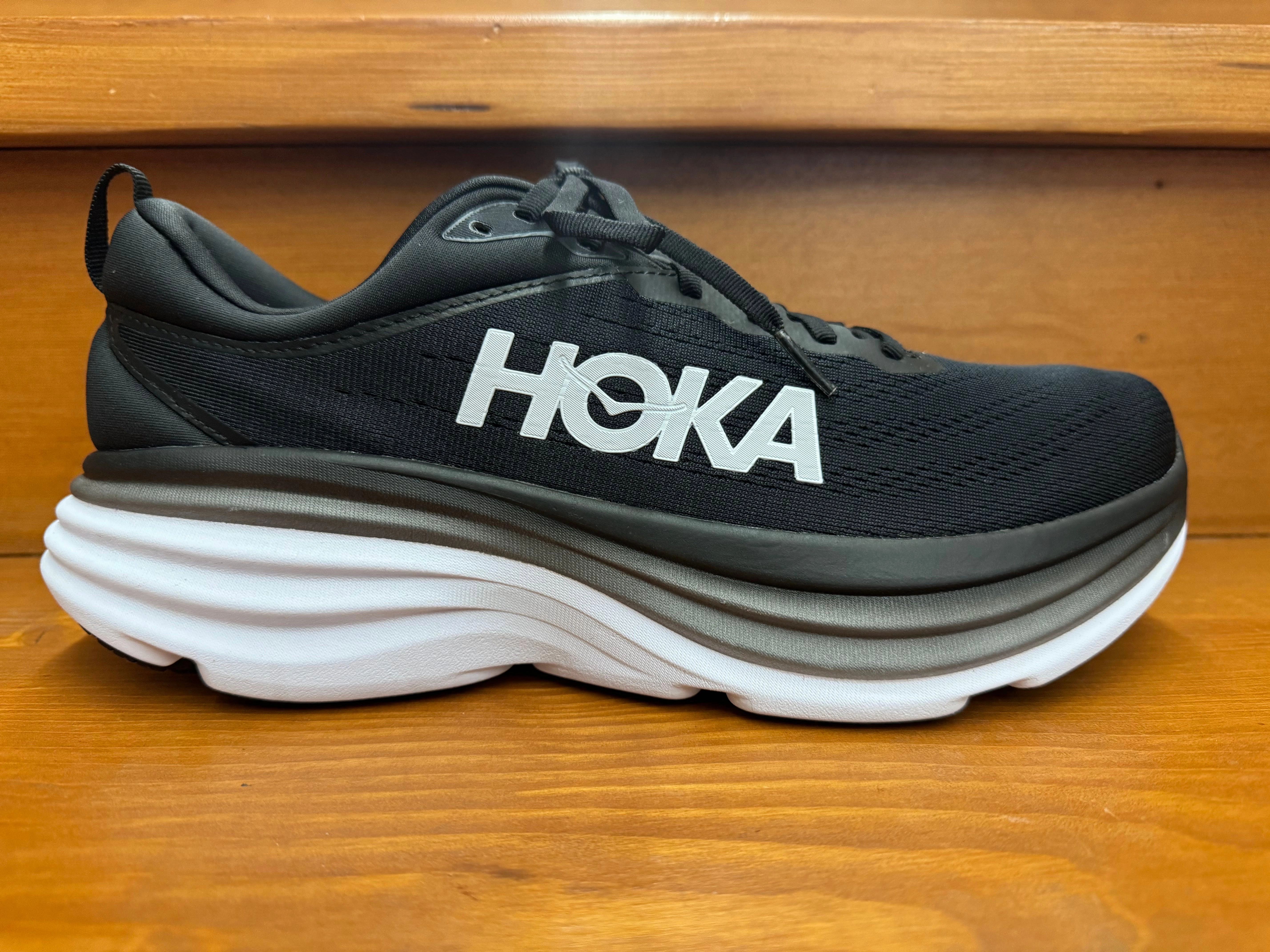 Leather   upper Hoka Bondi 8 Black/White 1123202 BWHT & 1127953 BWHT & 1127955 BWHT