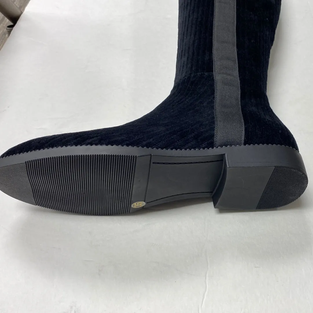 SALE FW22 Lolit FB105 Black Ribbed Velvet Boot with Zipper gun Hunter Rain Boots Vs Ugg Rain Boots