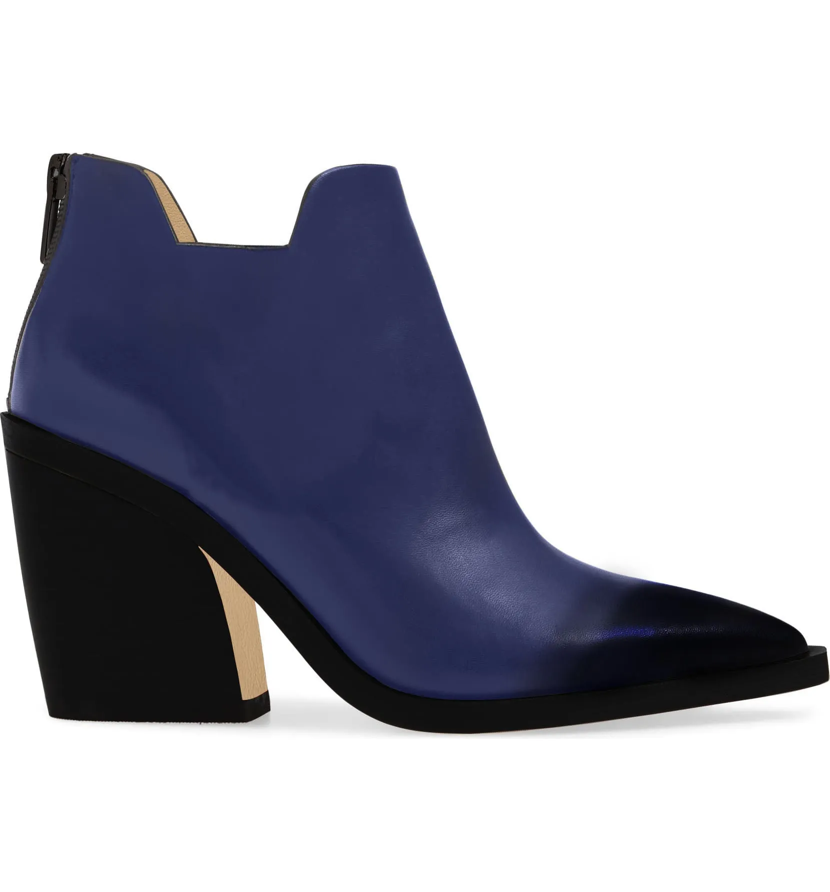 Kara Zini Handmade Slip-On Blue Patina Leather Booties Coolest Asics Shoes