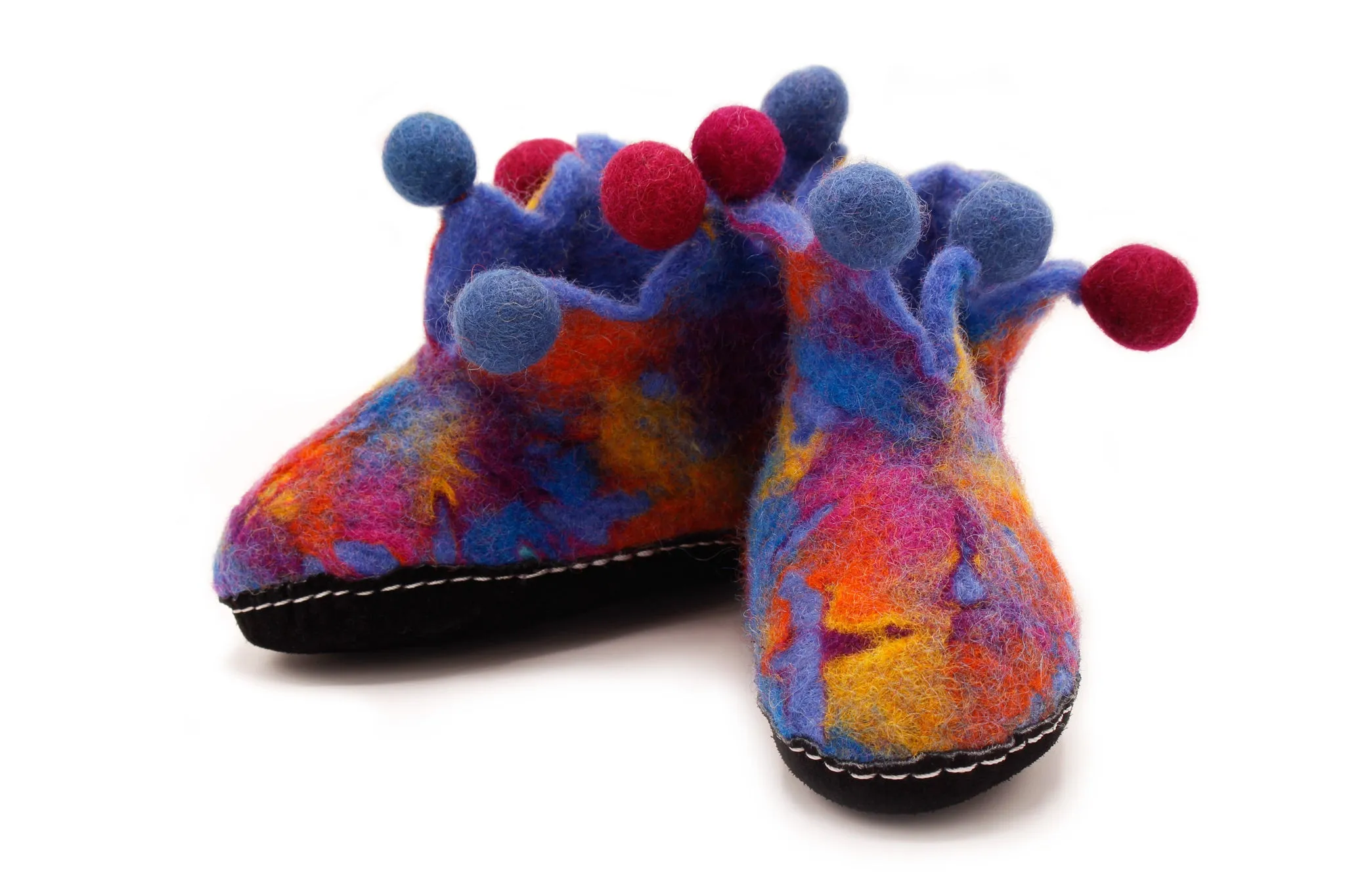 Adidas Shoes Discount Neon Splashy Hand Felted Wool Blue Baby Booties