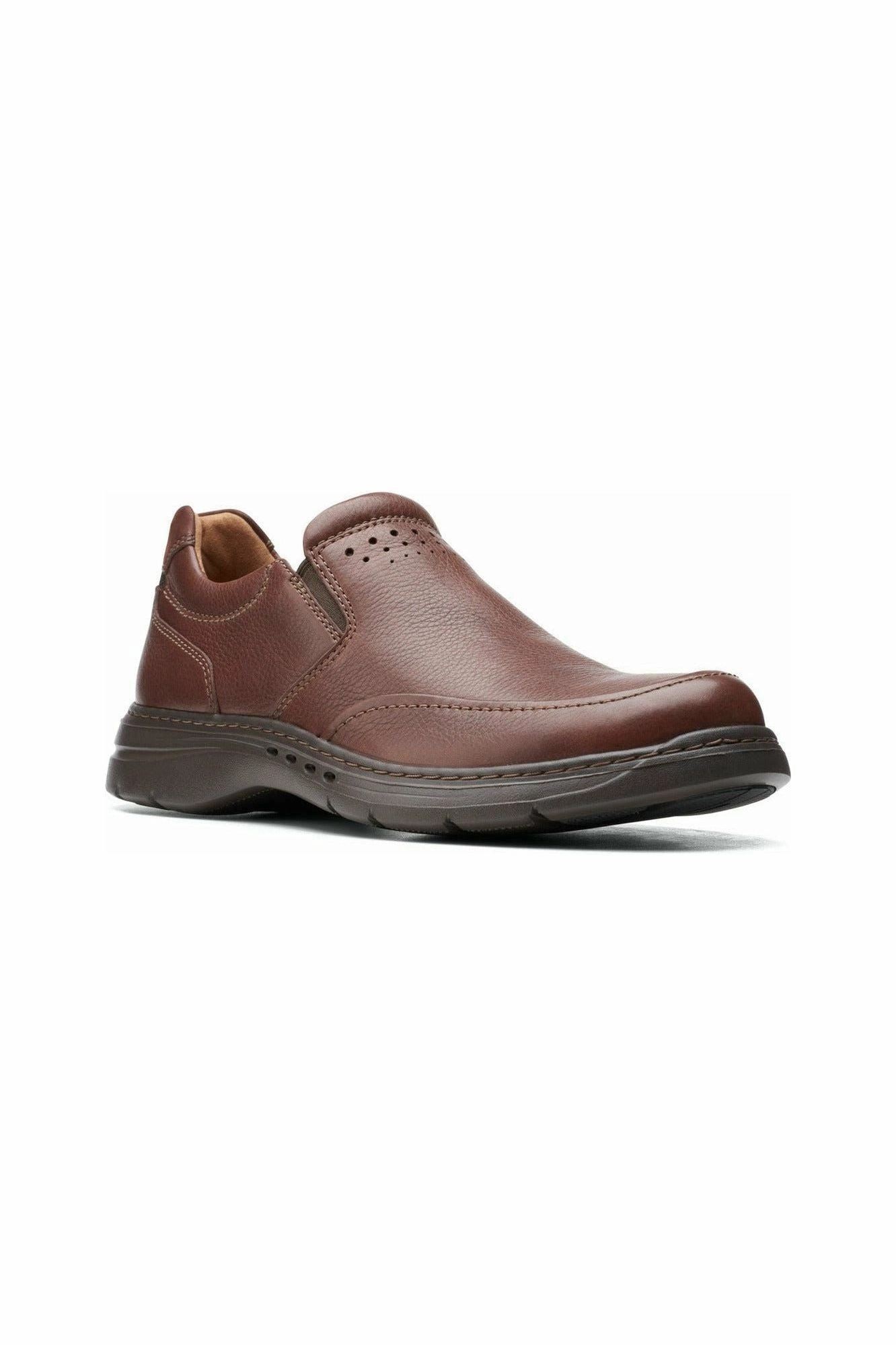 Clarks Un BrawleyStep Mahogany Leather Breathable Material Soft cushion