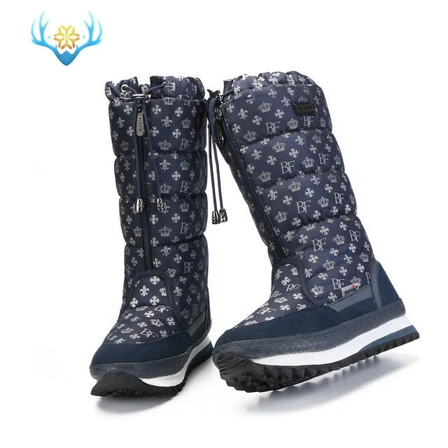 Knee-High Girls winter boots shoe white colour zipper up 2019 new season top quality soft warm fur free shipping teenager female Snow Boots Original