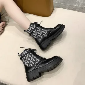 Women Ankle Boots Leather Fashion Autumn Warm Fur Motorcycle Boots Dress With Cowboy Boots