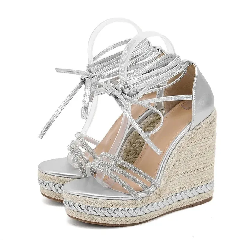 Women Ankle Strap Platform High Heel wedges Asics Gel Nimbus 26 Running Shoes