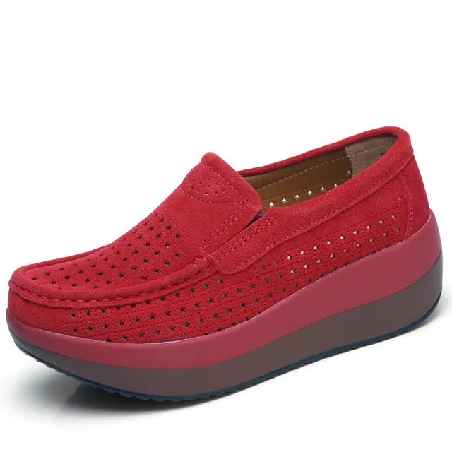 Women Flats Platform Loafers Ladies Elegant Genuine Leather Moccasins Shoes Woman Reddit Loafers