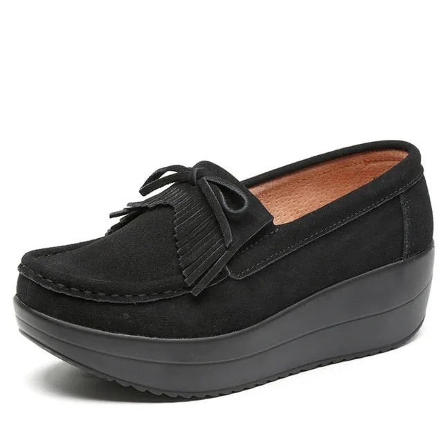 Women Flats Platform Loafers Ladies Elegant Genuine Leather Moccasins Shoes Woman Maison Margiela Loafers