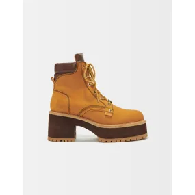 Women Heeled Leather Boots - Natural Cabelas Hunting Boots