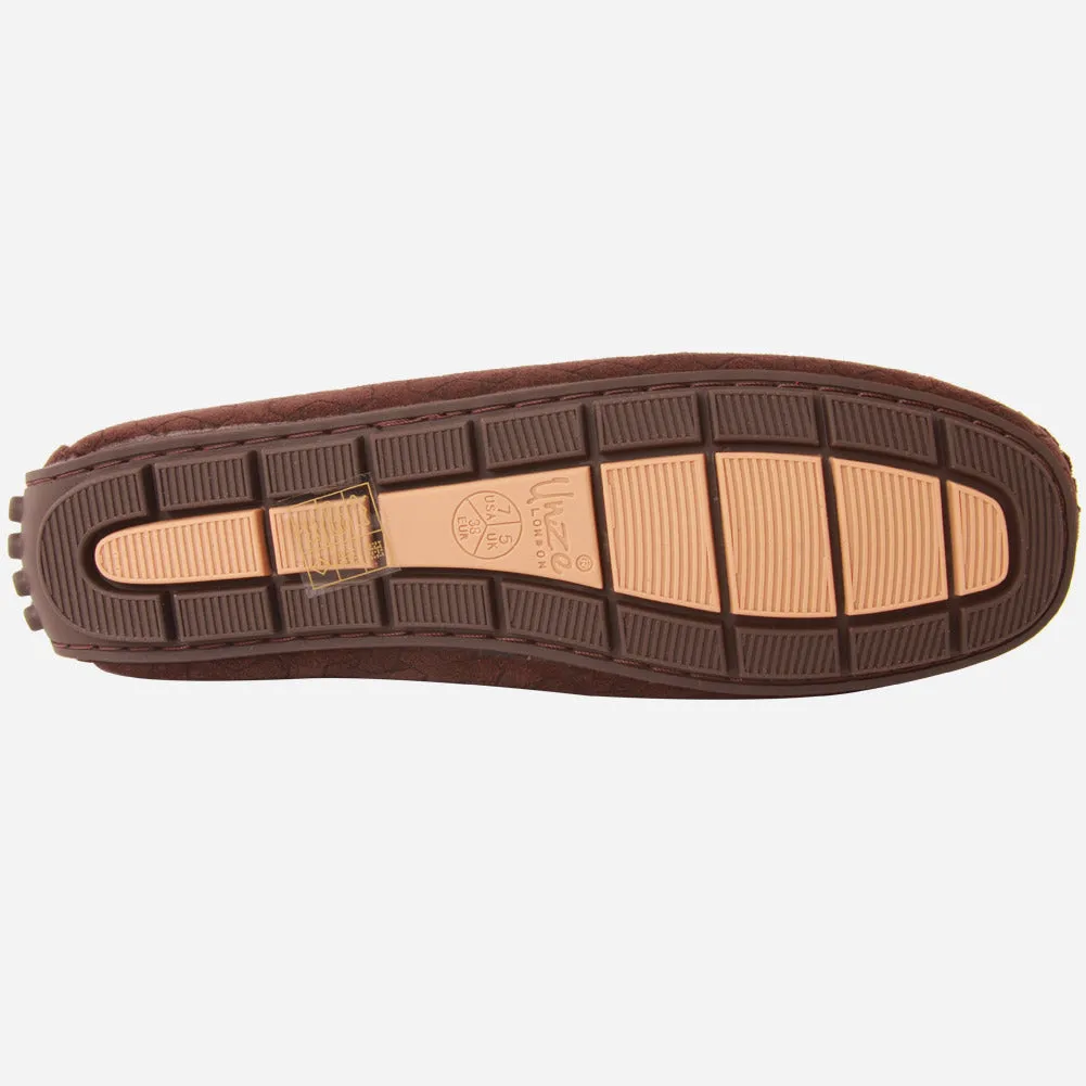 Women "TEMY" Faux Soft Suede Fur Lined Moccasins Mudd Shoes Flats