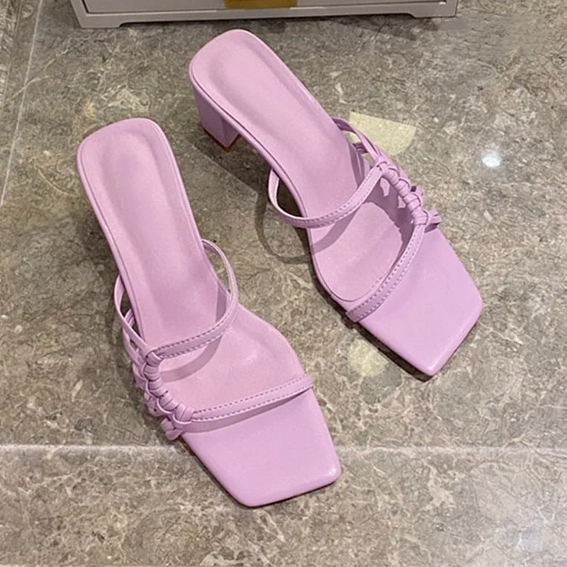 Ozark Trail Slippers Women Slippers Sexy High Heels Outdoor Slides Women Summer Shoes Sandals Heels Female Square Toe Slipper Designer Brand Slippers