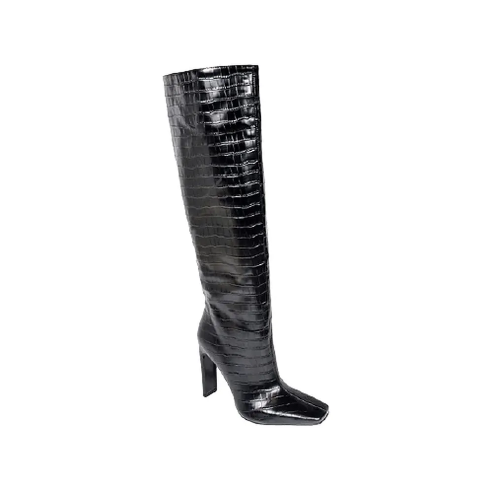 Insulated Work Boots Near Me Women  Under the knee boots with chunky heel Tquila-1 By Liliana