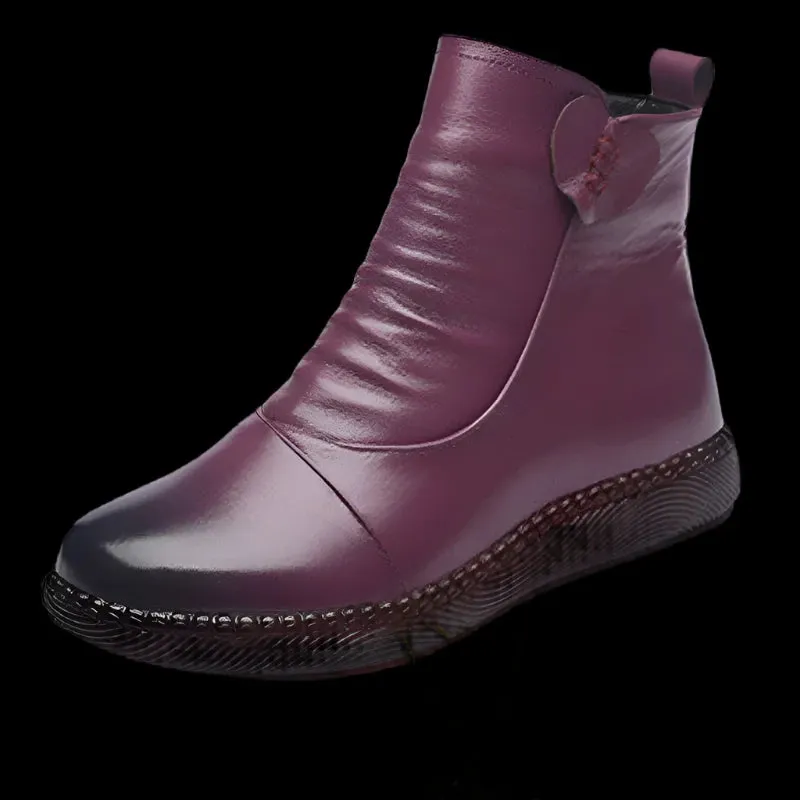 Women's Autumn Leather Boots  Fashionable Warm Winter Shoes with Non-Slip Thick Sole Adidas Shoes That Look Like Yeezys