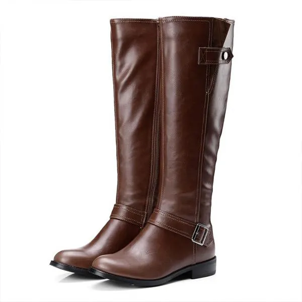 Women's Casual Belt Buckle Decorated Knee High Boots 99298998S Adidas Fur Shoes