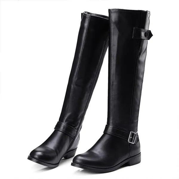 Japanese Shoes Adidas Women's Casual Belt Buckle Decorated Knee High Boots 99298998S