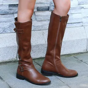 Women's Casual Belt Buckle Decorated Knee High Boots 99298998S Average Adidas Shoe Price