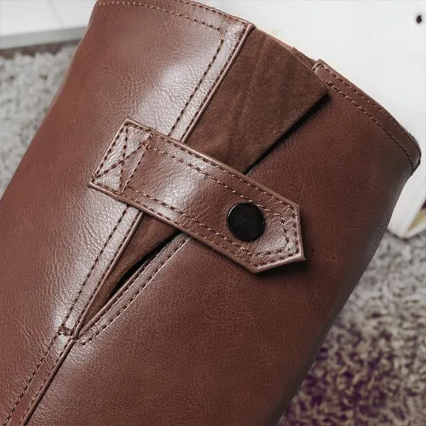 Adidas Kg Shoes Women's Casual Belt Buckle Decorated Knee High Boots 99298998S