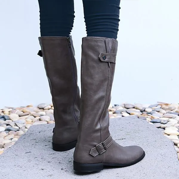 Women's Casual Belt Buckle Decorated Knee High Boots 99298998S Adidas Originals Classic Shoes