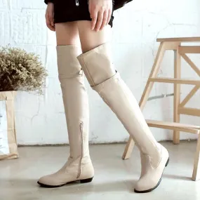 Women's Casual Round Toe Flat Over-the-Knee Rider Boots 77289697S Adidas Soccer Turf Shoes