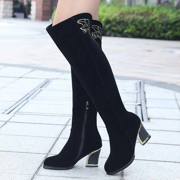 Women's Casual Simple Thick Heel Over-the-Knee Boots 08363257S Adidas X_plr Athletic Shoe