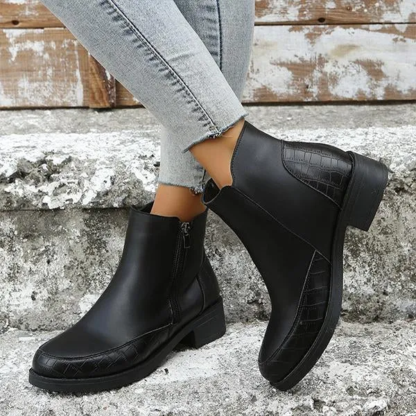 Adidas Contestant Taekwondo Shoes Women's Casual Zippered Black Martin Boots 16289995S