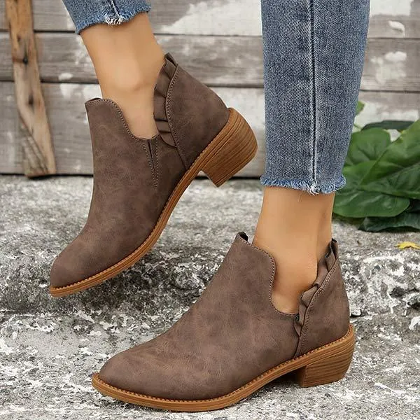 Women's Chunky Heel Elastic Ankle Boots 03172041C Adidas Shoes Site