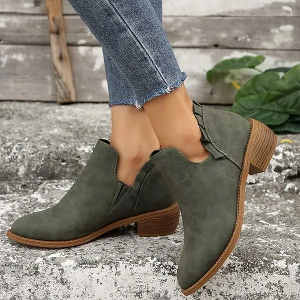 Women's Chunky Heel Elastic Ankle Boots 03172041C Adidas Ballet Flat Shoes