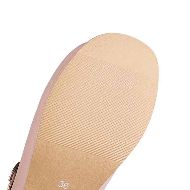 Women's Chunky Heel Pumps T Straps Shoes with Bowtie High Heels Illustration