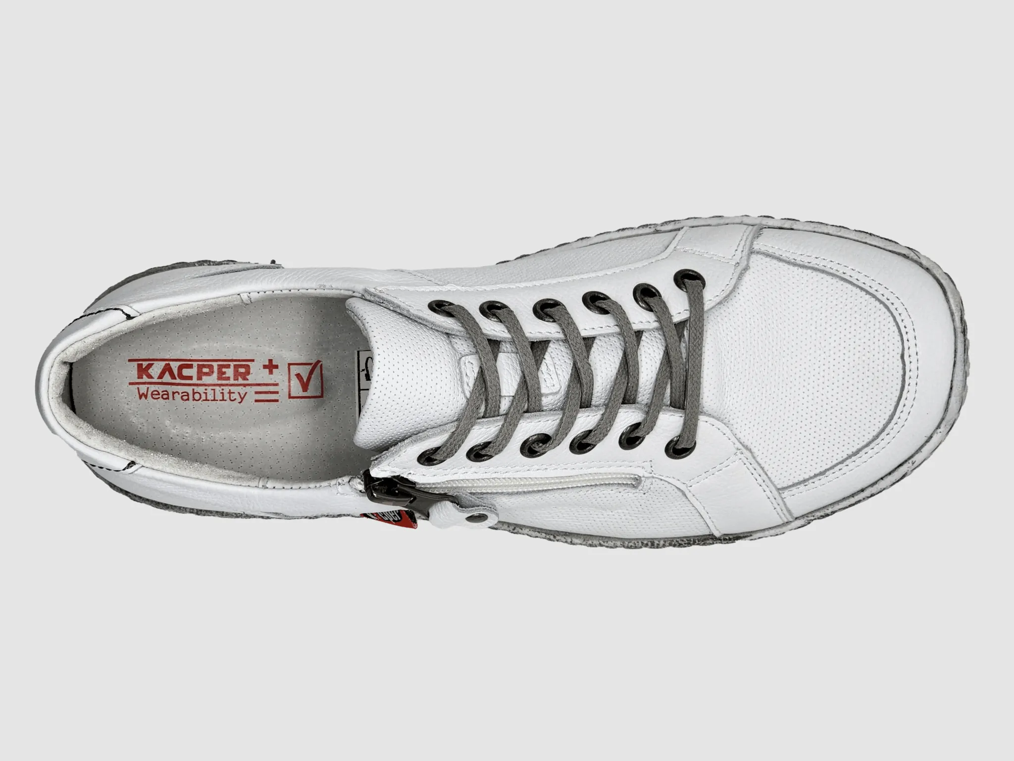 Asics Shoes Quantum Women's Everyday Zip-Up Leather Shoes - White