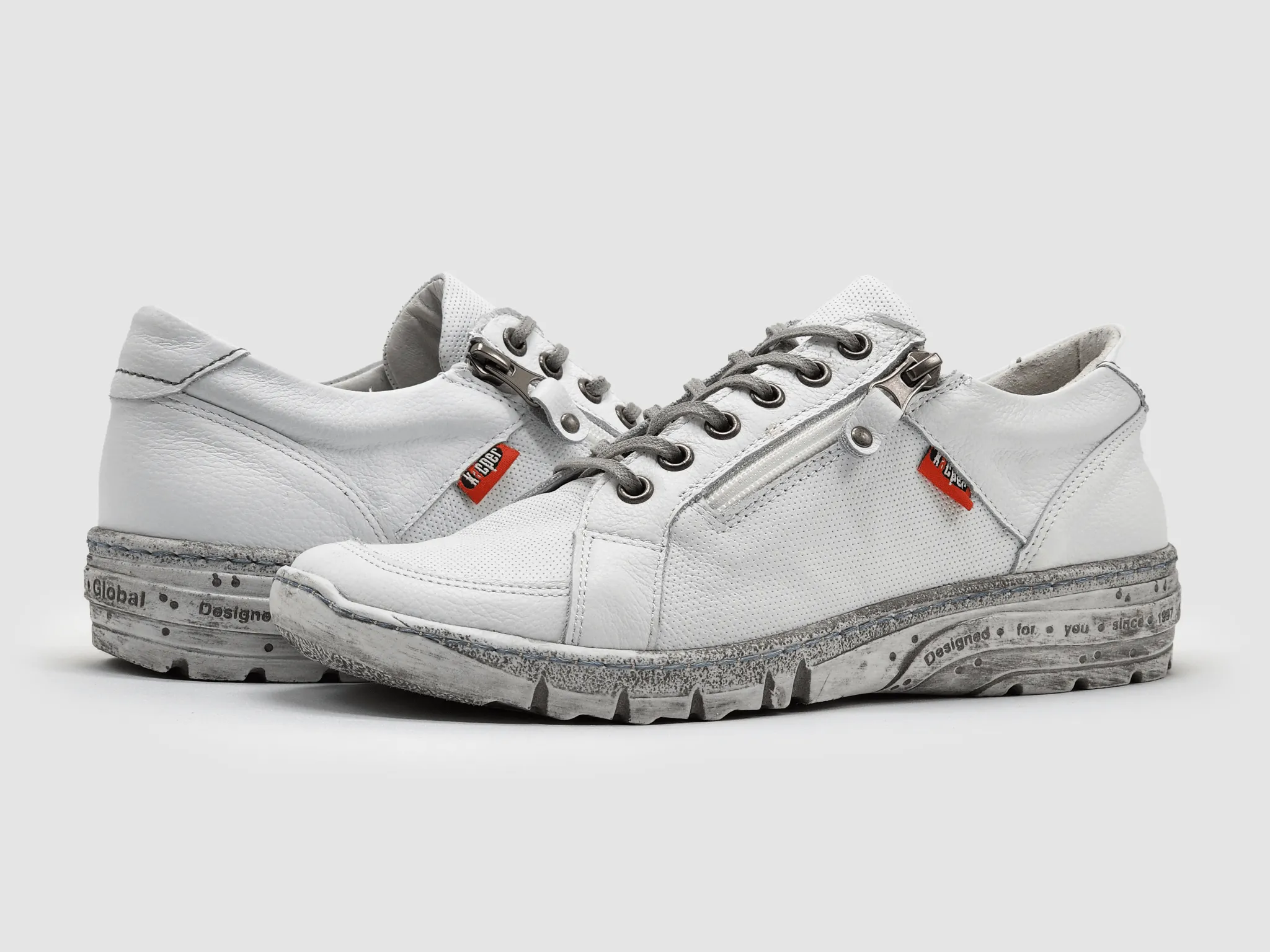 Asics Gel Venture 8 Shoes Women's Everyday Zip-Up Leather Shoes - White